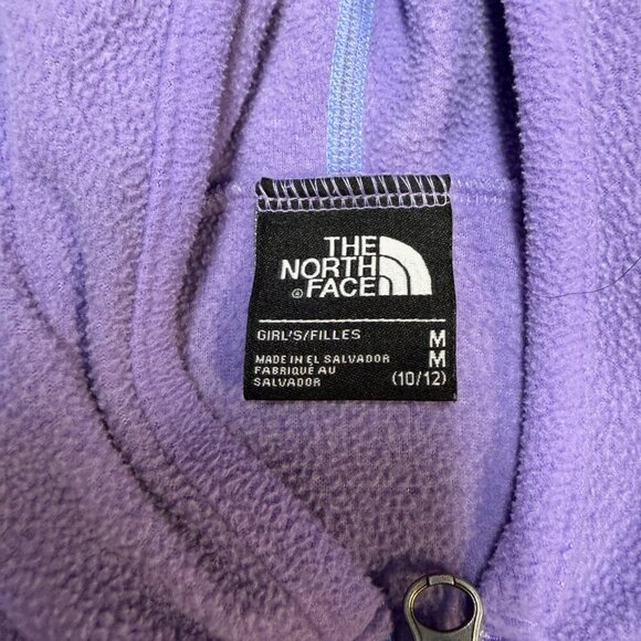 The North Face Girls Full-Zip Fleece Hoodie M (10/12) Purple EUC - Picture 5 of 10